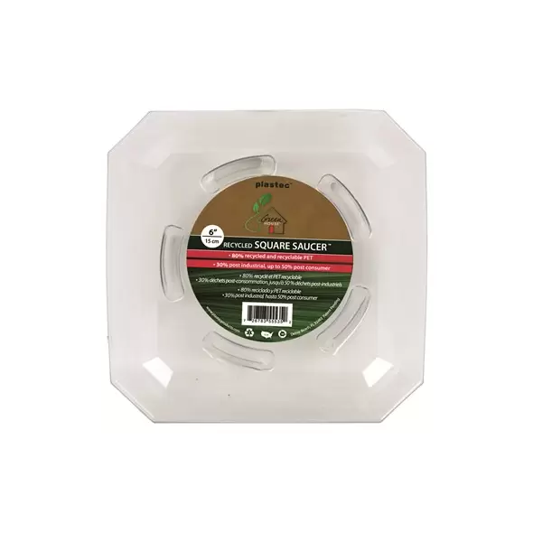 Plastec 6" Square Recycled Saucer