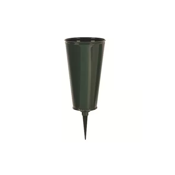 Memorial Vase 4" Green Small Flat Bottom
