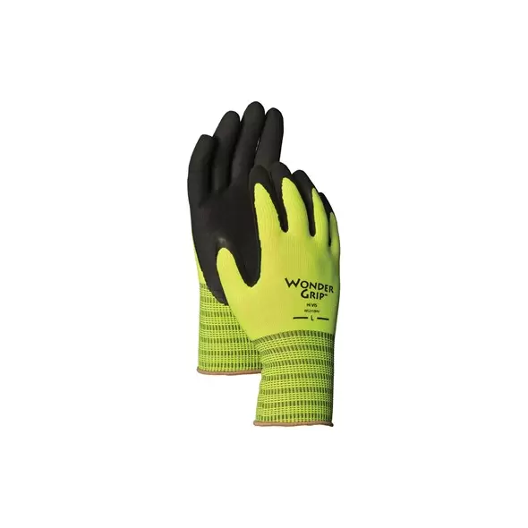 Wonder Grip Rubber Palm Glove Small Hi Vis Green