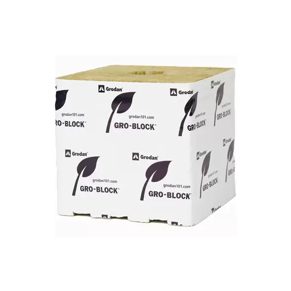 Grodan Gro-Block Improved Hugo (6x6x6) w/Hole - Carton (64/ Carton)