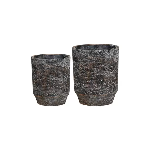 MCarr 2pc Tall Round Planter Set Dark Red