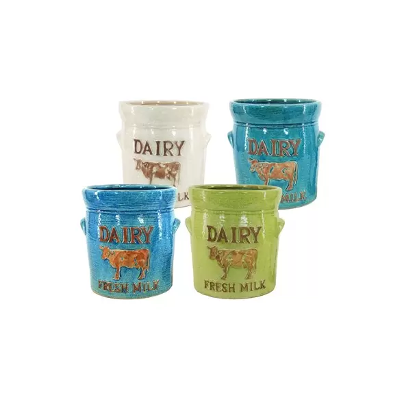 MCarr 4PC 7.9" Dairy Cow Planter Set