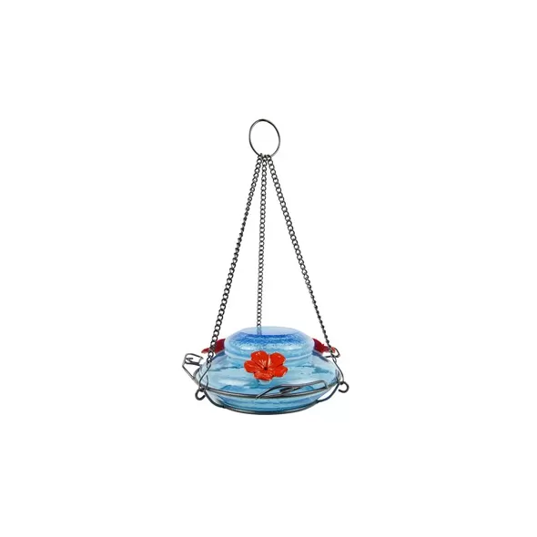 Natures Way 16oz Garden Top Fill Hummingbird Feeder Mason Jar Blue Glass