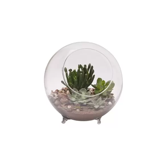 Panacea 10"D Large Glass Terrarium Sphere With Feet
