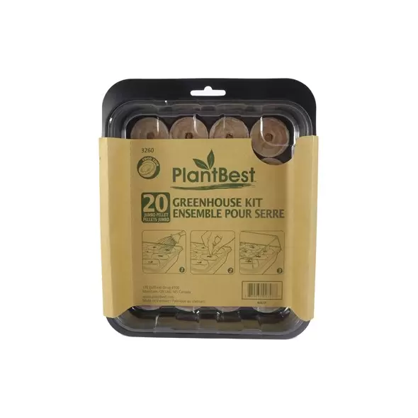 PlantBest 20 42mm Coconut Coir Pellet Greenhouse Kit