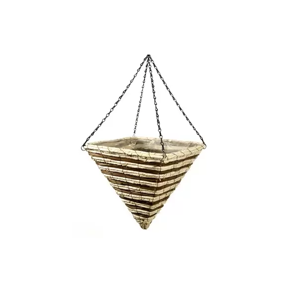SuperMoss 14" Woven Stratton Wood Pyramid Hanging Basket
