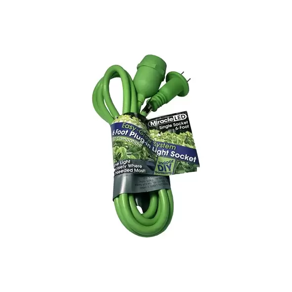 Miracle LED Easy Grow Plug-In Light Sockets, 6-Foot Length, 1 Socket