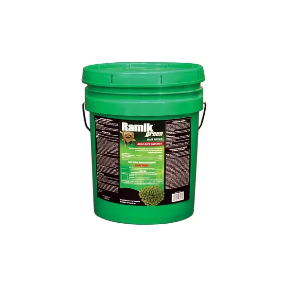 NGN Ramik Green Rodent Bait 1/2" Pellets 60x4oz Packs per Pail (36/Pl) ( Diaphacinone )