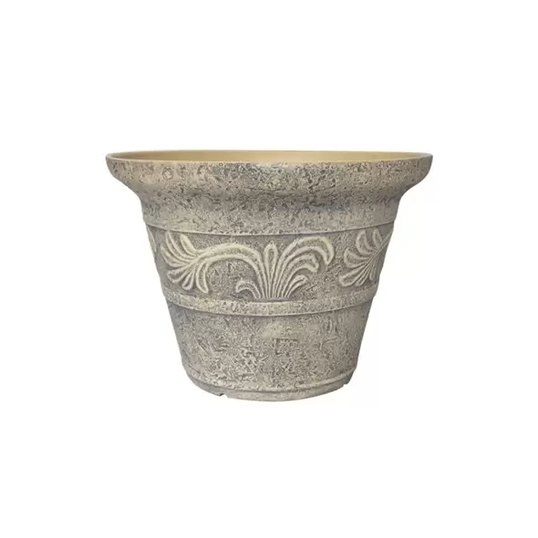 GROWER SELECT ENVIROBLEND 16IN TUMBLED SCROLL PLANTER STONE 12/CS