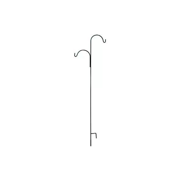 AGW 90"x24" Tall Offset Double Shepherd Hook Black