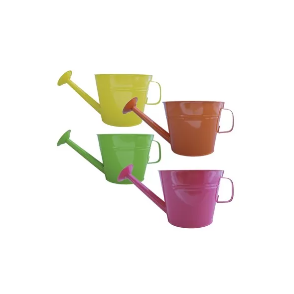 Grower Select 10.00 Watering Can Planter Assorted 12/CS - 3 Each of Yellow, Fuchsia, Green and Orange