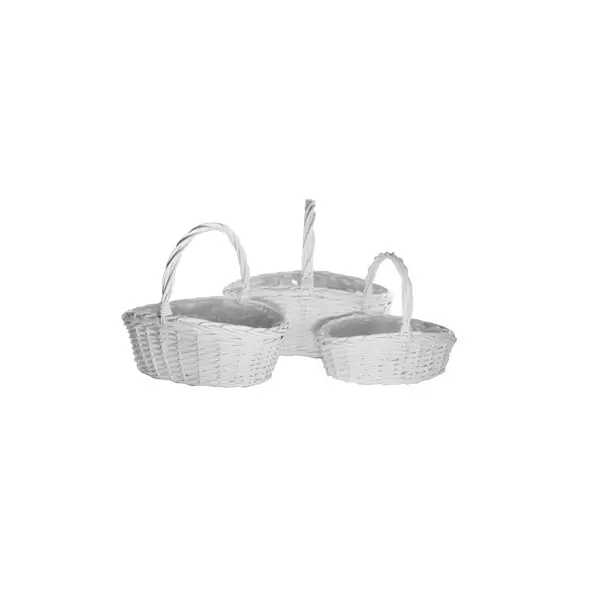 Gardener Select 3pc White Wood Oval Flower Basket Planter 8/CS