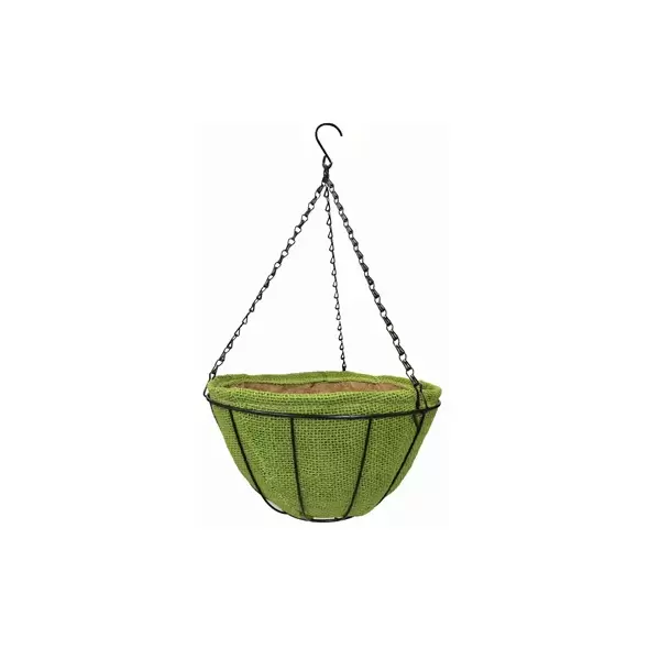 Gardener Select 14" Jute Hanging Basket Green with Coco Liner 6/CS