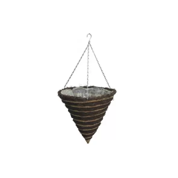 Gardener Select 14" Cone Hanging Basket Striped Resin Wicker 20/CS