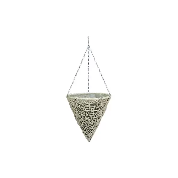 Gardener Select 14" Cone Hanging Basket White Wicker 20/CS