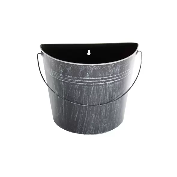 Gardener Select 10.2" Half Round Wall Bucket Antique Black 10.2"x5.1"x8.7" 12/CS