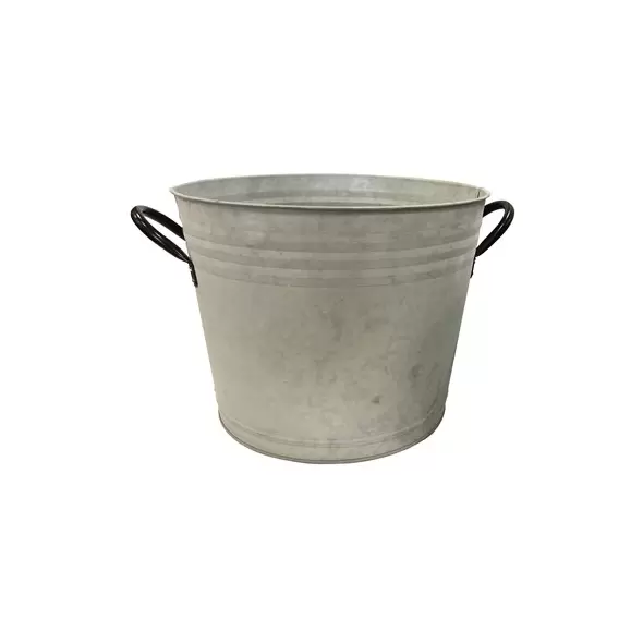 Gardener Select 11.8" White Metal Planter with Handles