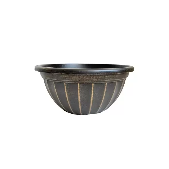 Grower Select 12.00 Serenity Bowl Black / Gold 1.24gal 72/CS - 12in OD x 5.43in H