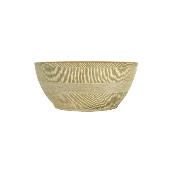 Grower Select 14.00 Sandthatch Bowl Powdered Ginger 2.8gal 20/CS - 14in OD x 6in H x 8.66in BD