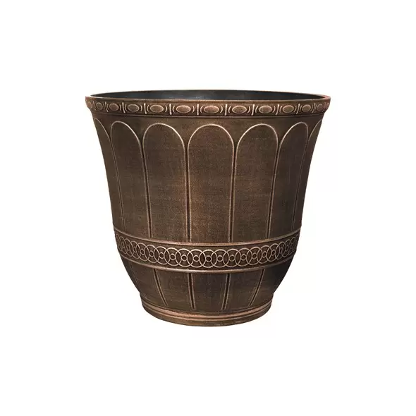 Grower Select 13.00 Scalloped Flare Planter Warm Copper 4.1gal 25/CS - 13in OD x 11.5in H