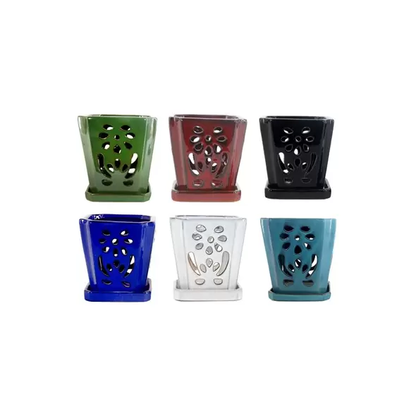 MCarr 6PC 8" Tall Floral Orchid Pot Mixed Asst