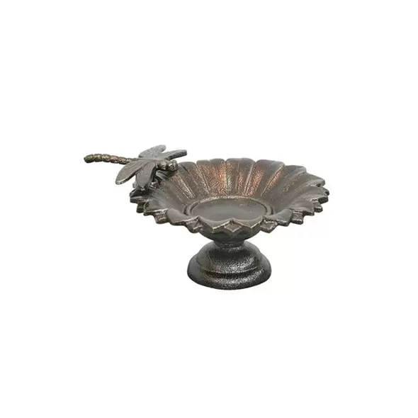 Innova Dragonfly Tabletop Birdbath Antique Brass