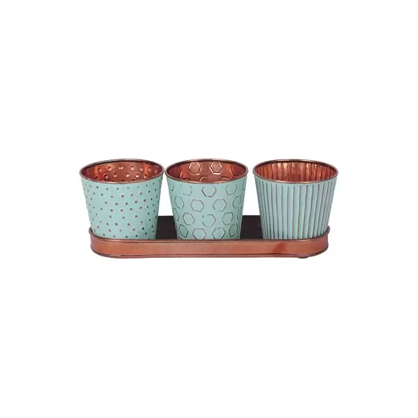 Robert Allen 4" Concord Garden Planter Set Copper