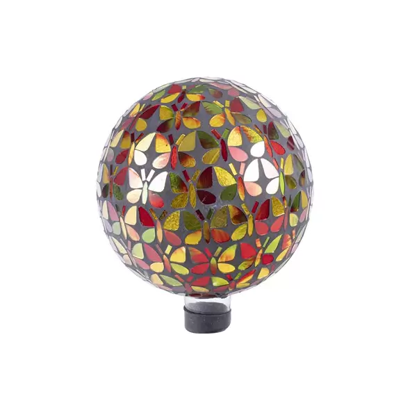 E-V 10" Sunburst Butterfly Mosaic Gazing Globe