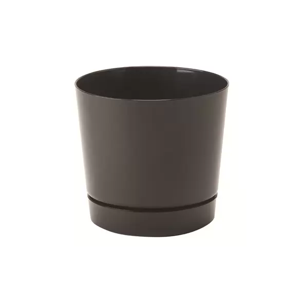 Majestic 12" Cylind Pot Black Full Depth Glossy