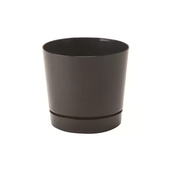 Majestic 8" Cylinder Pot Black Full Depth Glossy