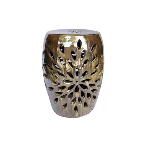 MCarr 19" Starburst Garden Stool Brown Cream