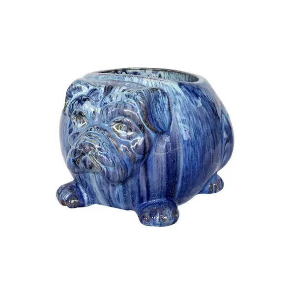 MCarr 15" Bulldog Planter Falling Blue