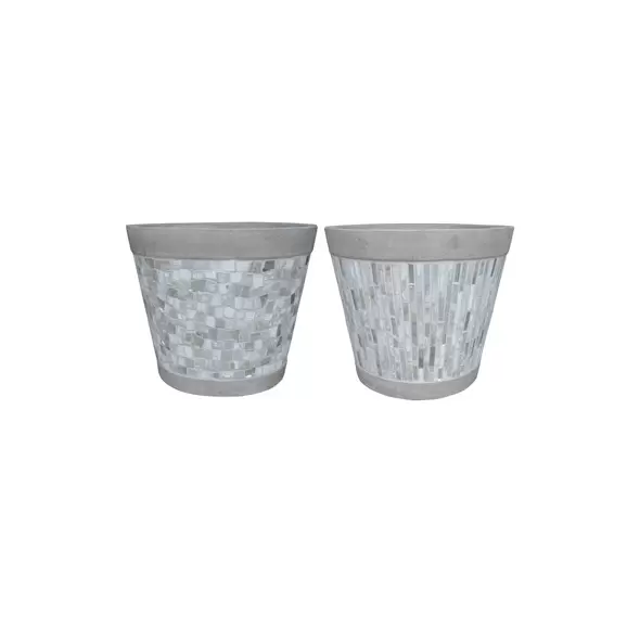 MCarr 32pc Light Cement Mosaic Round Planter Pallet