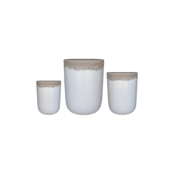 MCarr 12pc Tall Round Planter Pallet Volcanic White