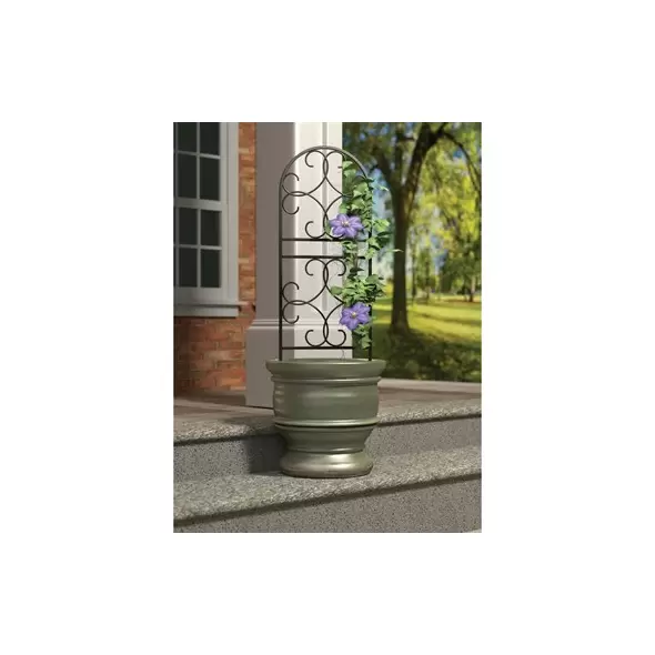 Panacea 36" Scroll Pot Trellis Black