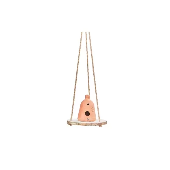 Primitve 8" Hanging Hardwood with Jute Hanger