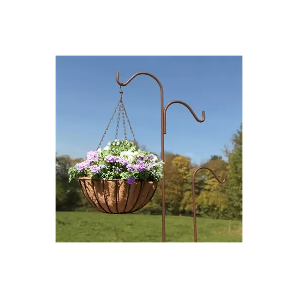 Panacea 88" Dbl Offset Homeland Shepherd Hook Oil Rubbed Bronze
