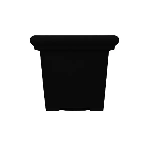 HC 24" Terrazzo Square Planter w/ Heavy Rim Black Onyx Akro Mils