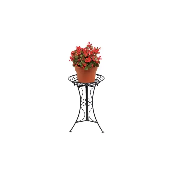 Deer Park Sunburst Round Plant Stand Black