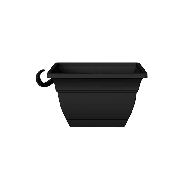 HC 12" Eclipse Square Hanging Basket Black