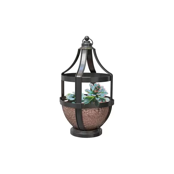 Panacea 6" Short Lantern Planter with Faux Copper Liner