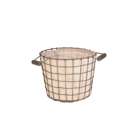 Panacea 10" Md Rust Woven Bushel Basket Burlap Liner