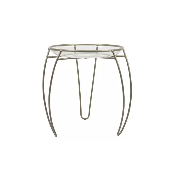 Plastec 12" Metal Main Street Plant Stand w/Scroll Taupe