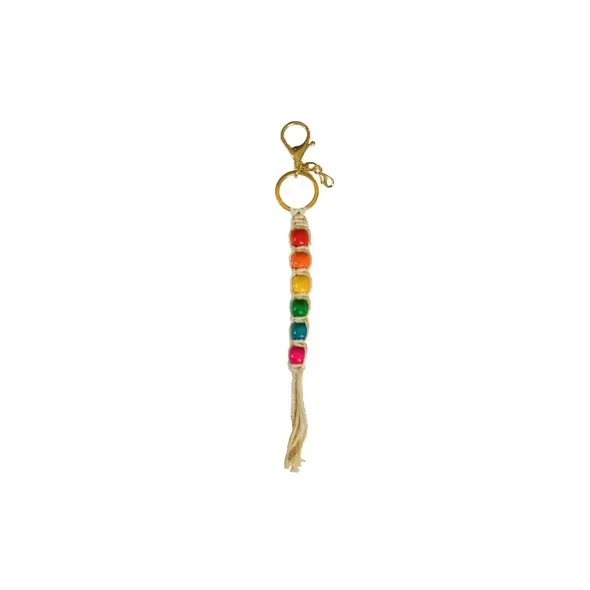 Primitive Rainbow Macrame Key Chain