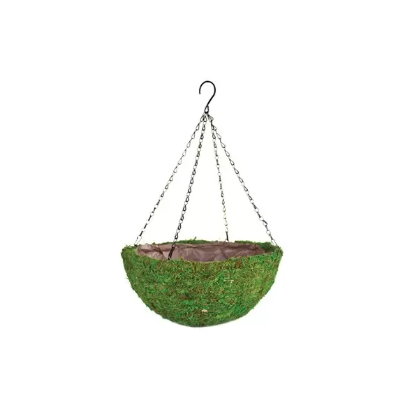 SSI 12" Moss Hanging Basket With Liner Green
