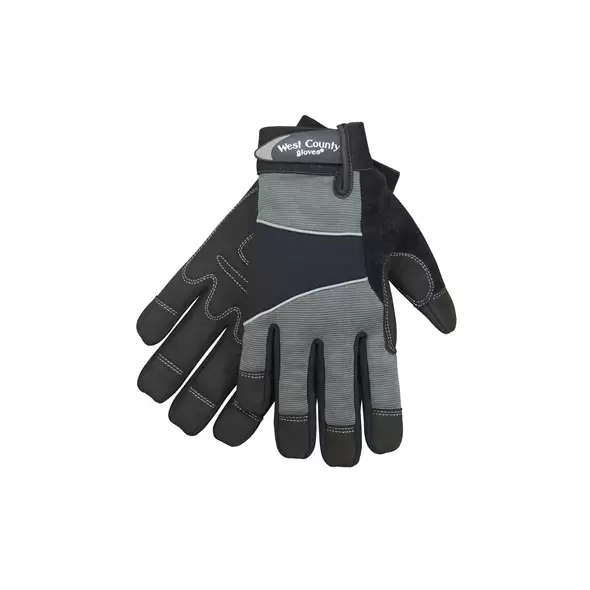 SWI West County Men Work Glove Coal Synthetic Leather Pad Palm