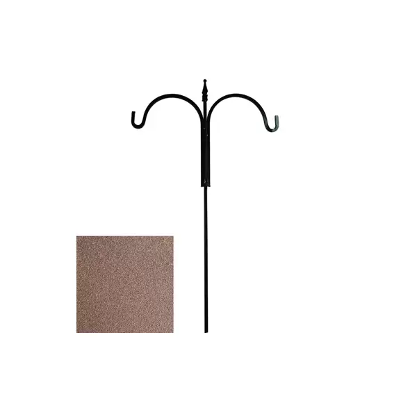 AGW 90"x24" Square Tall Double Shepherd Hook w/ Finial Bronze