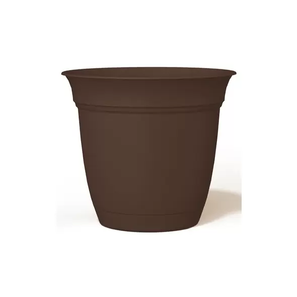 HC 16" Eclipse Pot With Attached Saucer Chocolate