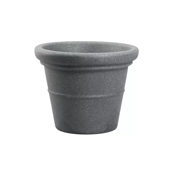 HC 36" Terrazzo Round Planter with Heavy Rim Black Granite Akro Mils