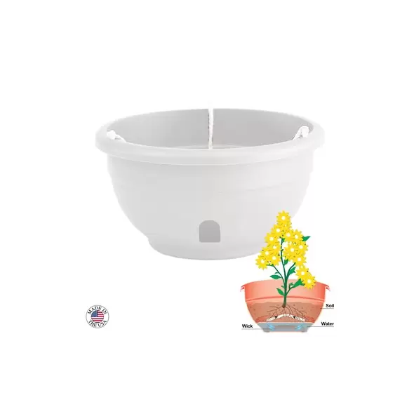 Apollo 12" Eezy Gro Hanging Basket White